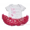 White Baby Bodysuit Hot Pink White Flower Pettiskirt & Sparkle Rhinestone I Like Big Bows Print JS4636